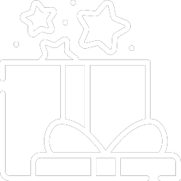Gift box with stars icon