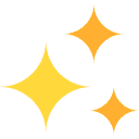 Yellow sparkle and glitter shining icon