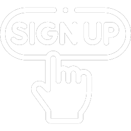 Hand clicking sign up button